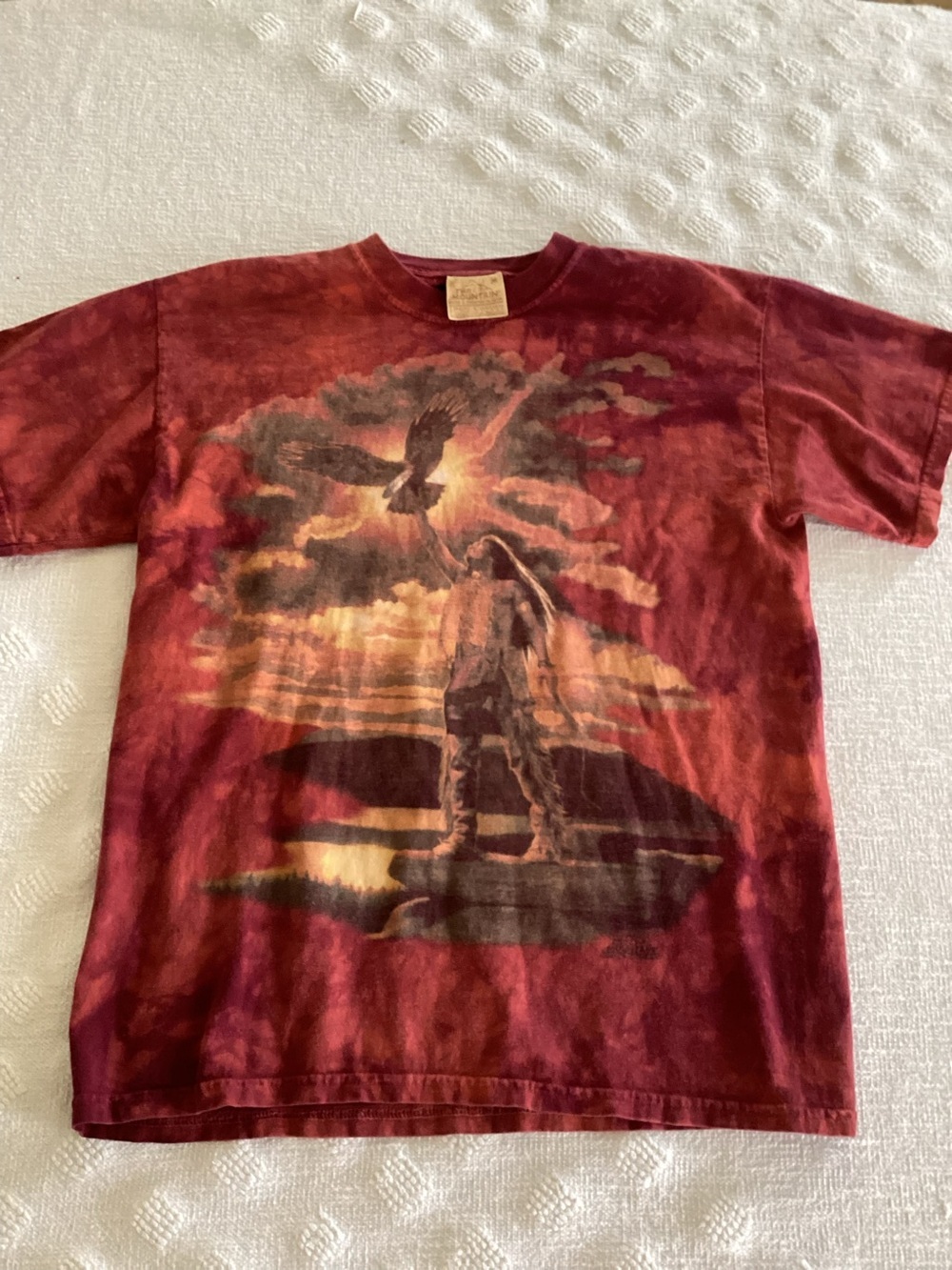 Vintage The mountain 90s NATIVE AMERICAN SUNSET THE MOUNTAIN TIE-DYE T-Shirt M